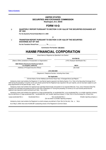 Vorschaubild Hanmi Financial 10-Q Quartalsbericht  