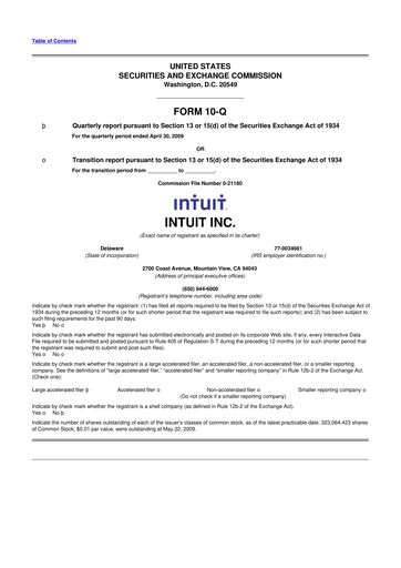 Vorschaubild Intuit 10-Q Quartalsbericht  