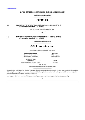 Miniature Novanta 10-Q Rapport trimestriel  