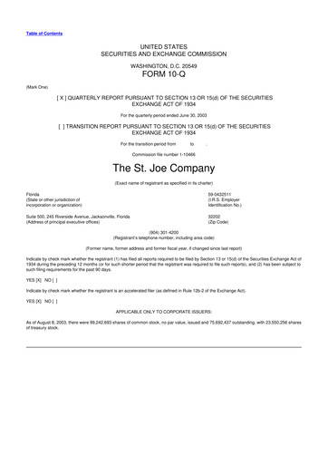 Vorschaubild St. Joe Company
 10-Q Quartalsbericht  