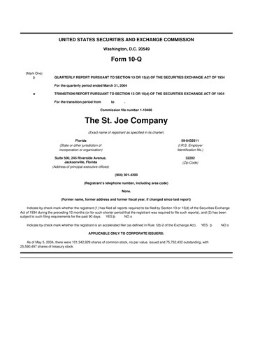 Vorschaubild St. Joe Company
 10-Q Quartalsbericht  