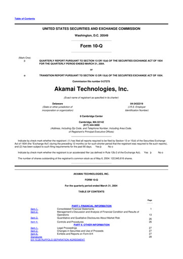 Vorschaubild Akamai
 10-Q Quartalsbericht  