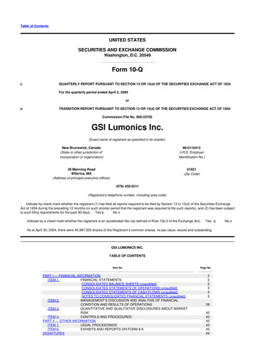 Miniature Novanta 10-Q Rapport trimestriel  