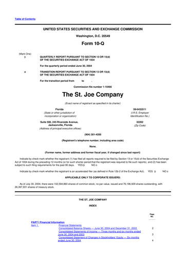 Vorschaubild St. Joe Company
 10-Q Quartalsbericht  