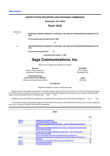 Thumbnail Saga Communications 10-Q Quarterly Report FY 