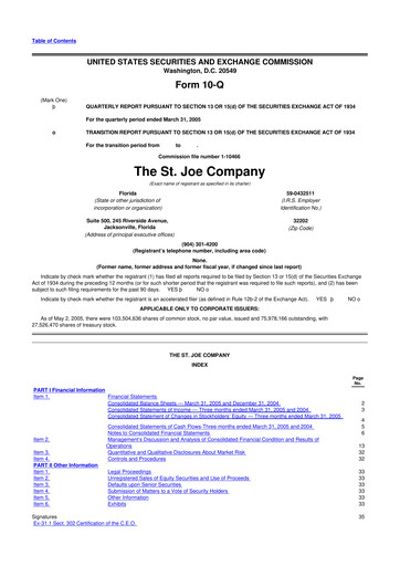 Vorschaubild St. Joe Company
 10-Q Quartalsbericht  
