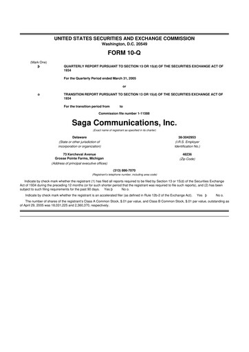 Thumbnail Saga Communications 10-Q Quarterly Report FY 