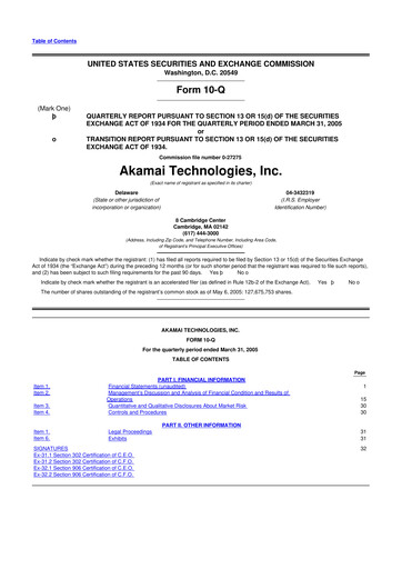 Thumbnail Akamai
 10-Q Quarterly Report FY 