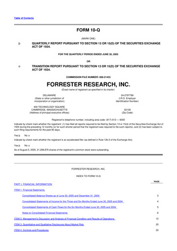 Vorschaubild Forrester Research
 10-Q Quartalsbericht  