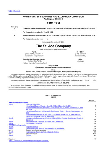 Vorschaubild St. Joe Company
 10-Q Quartalsbericht  