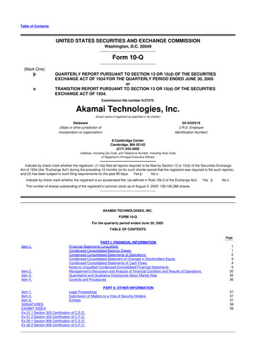 Thumbnail Akamai
 10-Q Quarterly Report FY 