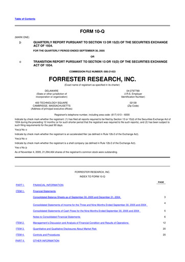 Vorschaubild Forrester Research
 10-Q Quartalsbericht  