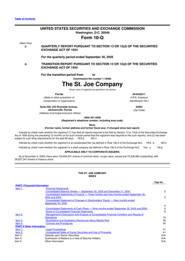 Vorschaubild St. Joe Company
 10-Q Quartalsbericht  