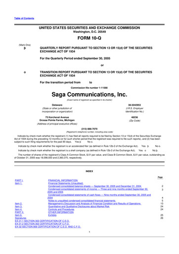 Thumbnail Saga Communications 10-Q Quarterly Report FY 