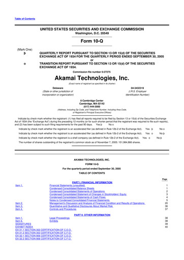Thumbnail Akamai
 10-Q Quarterly Report FY 