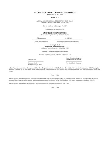 Thumbnail UniFirst 10-K Annual Report 