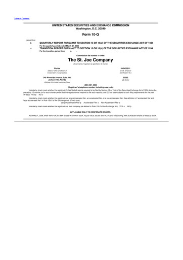 Vorschaubild St. Joe Company
 10-Q Quartalsbericht  