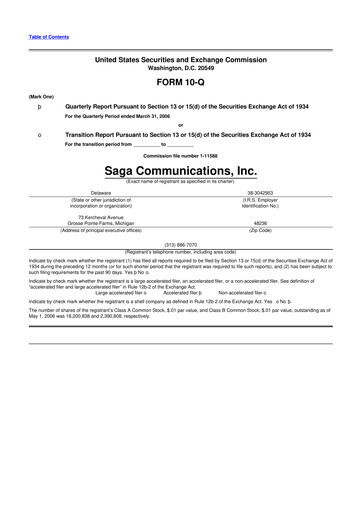 Thumbnail Saga Communications 10-Q Quarterly Report FY 