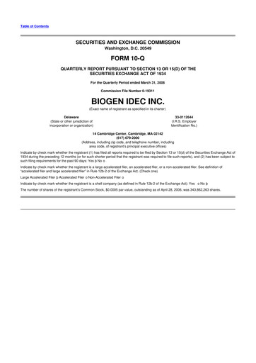 Thumbnail Biogen 10-Q Quarterly Report FY 