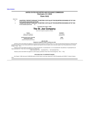 Vorschaubild St. Joe Company
 10-Q Quartalsbericht  