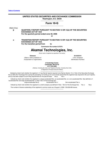 Thumbnail Akamai
 10-Q Quarterly Report FY 