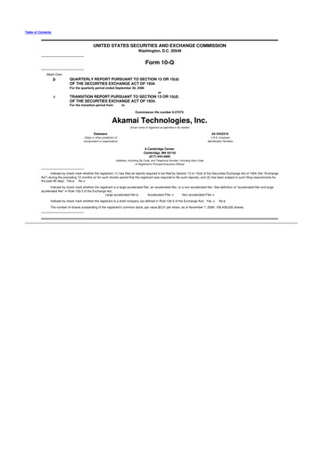Thumbnail Akamai
 10-Q Quarterly Report FY 