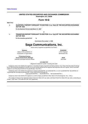 Thumbnail Saga Communications 10-Q Quarterly Report FY 