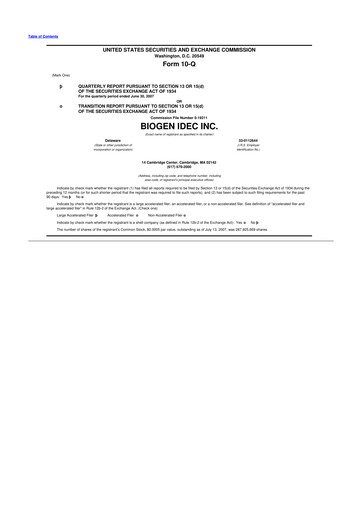 Thumbnail Biogen 10-Q Quarterly Report FY 