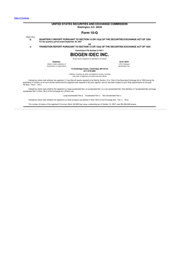 Thumbnail Biogen 10-Q Quarterly Report FY 