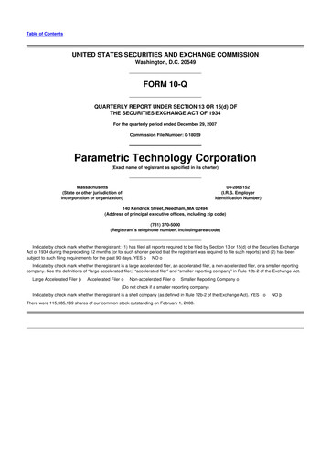 Thumbnail PTC 10-Q Quarterly Report FY 