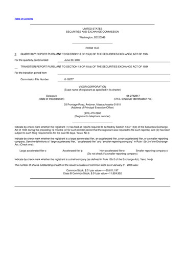 Thumbnail Vicor
 10-Q Quarterly Report FY 