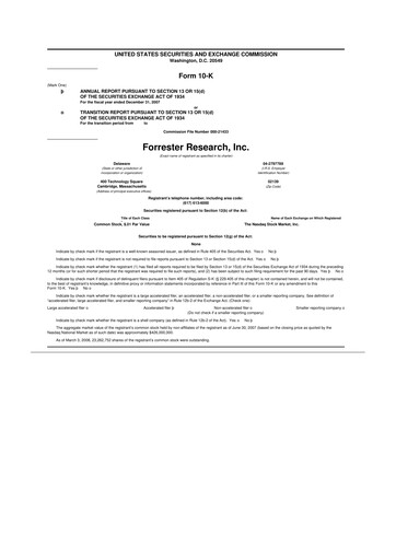 Thumbnail Forrester Research
 10-K Annual Report 