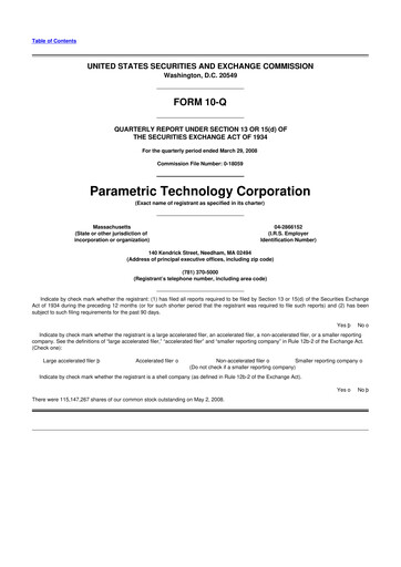Thumbnail PTC 10-Q Quarterly Report FY 