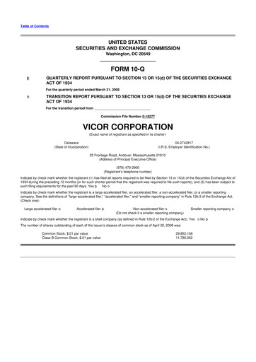 Thumbnail Vicor
 10-Q Quarterly Report FY 