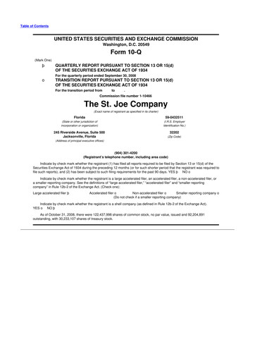 Vorschaubild St. Joe Company
 10-Q Quartalsbericht  