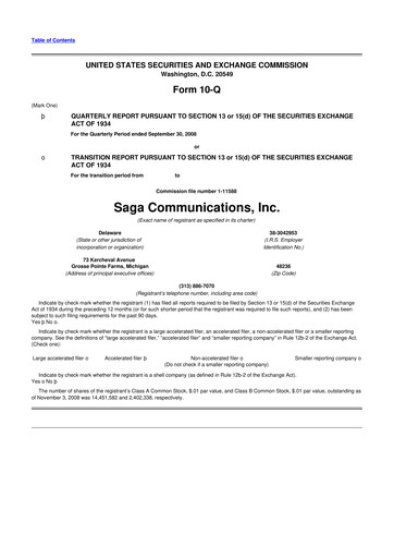 Thumbnail Saga Communications 10-Q Quarterly Report FY 