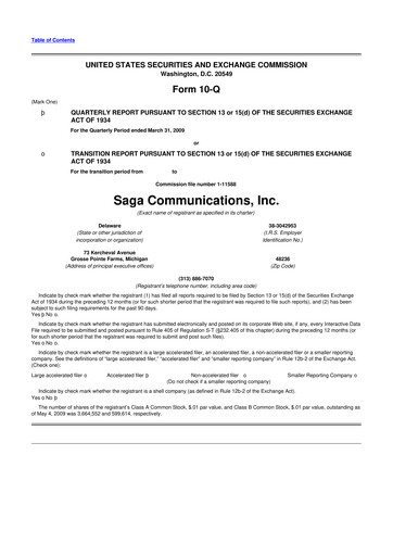 Thumbnail Saga Communications 10-Q Quarterly Report FY 