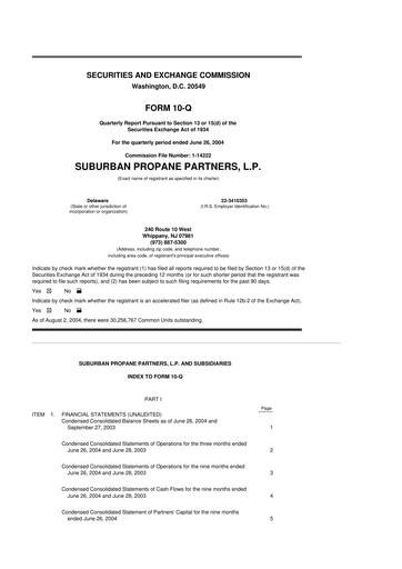 Thumbnail Suburban Propane Partners 10-Q Quarterly Report FY 