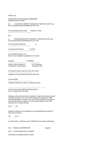 Vorschaubild G-III Apparel Group 10-Q Quartalsbericht  