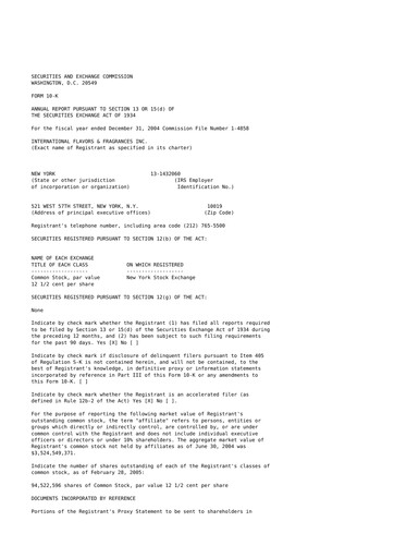 Thumbnail International Flavors & Fragrances
 10-K Annual Report 