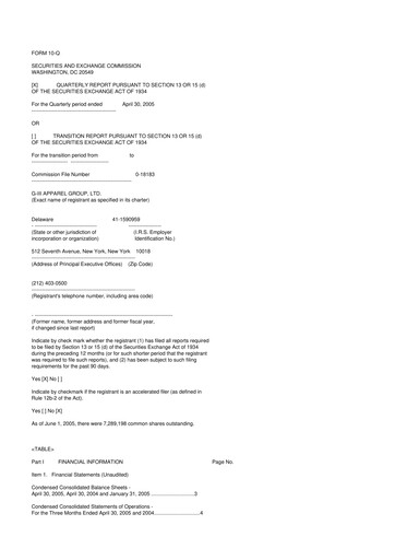 Vorschaubild G-III Apparel Group 10-Q Quartalsbericht  