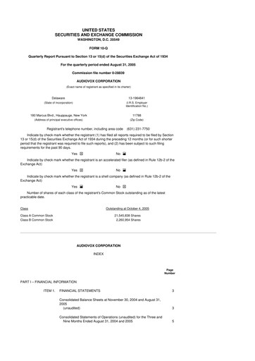Thumbnail Voxx International
 10-Q Quarterly Report FY 