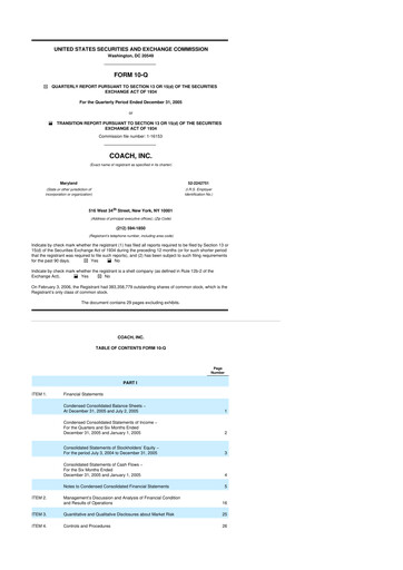 Thumbnail Tapestry 10-Q Quarterly Report FY 