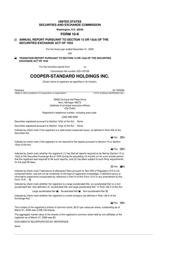Thumbnail Cooper Standard 10-K Annual Report 