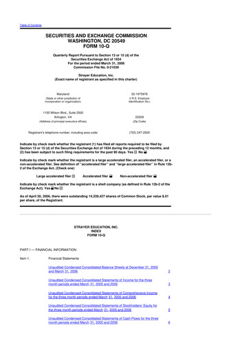 Miniature Strategic Education
 10-Q Rapport trimestriel  