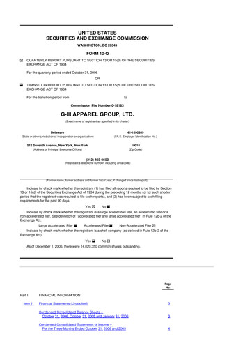 Vorschaubild G-III Apparel Group 10-Q Quartalsbericht  