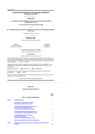 Thumbnail Tapestry 10-Q Quarterly Report FY 