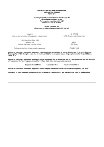 Miniature Strategic Education
 10-Q Rapport trimestriel  