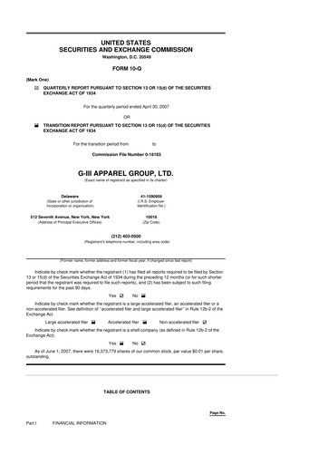 Vorschaubild G-III Apparel Group 10-Q Quartalsbericht  