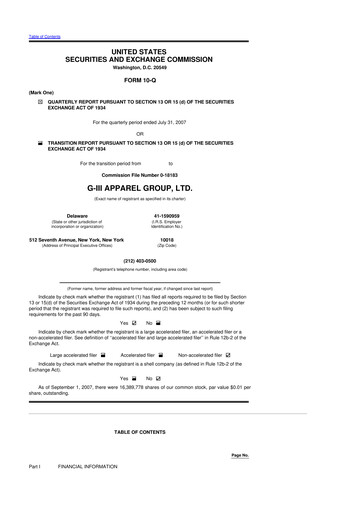 Vorschaubild G-III Apparel Group 10-Q Quartalsbericht  